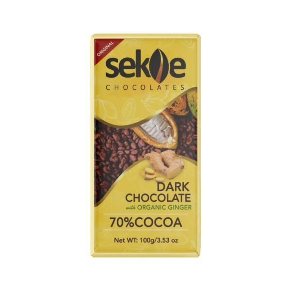 70% DARK CHOCOLATE  WITH GINGER